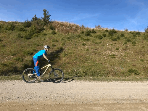 The attack position on a mountain bike